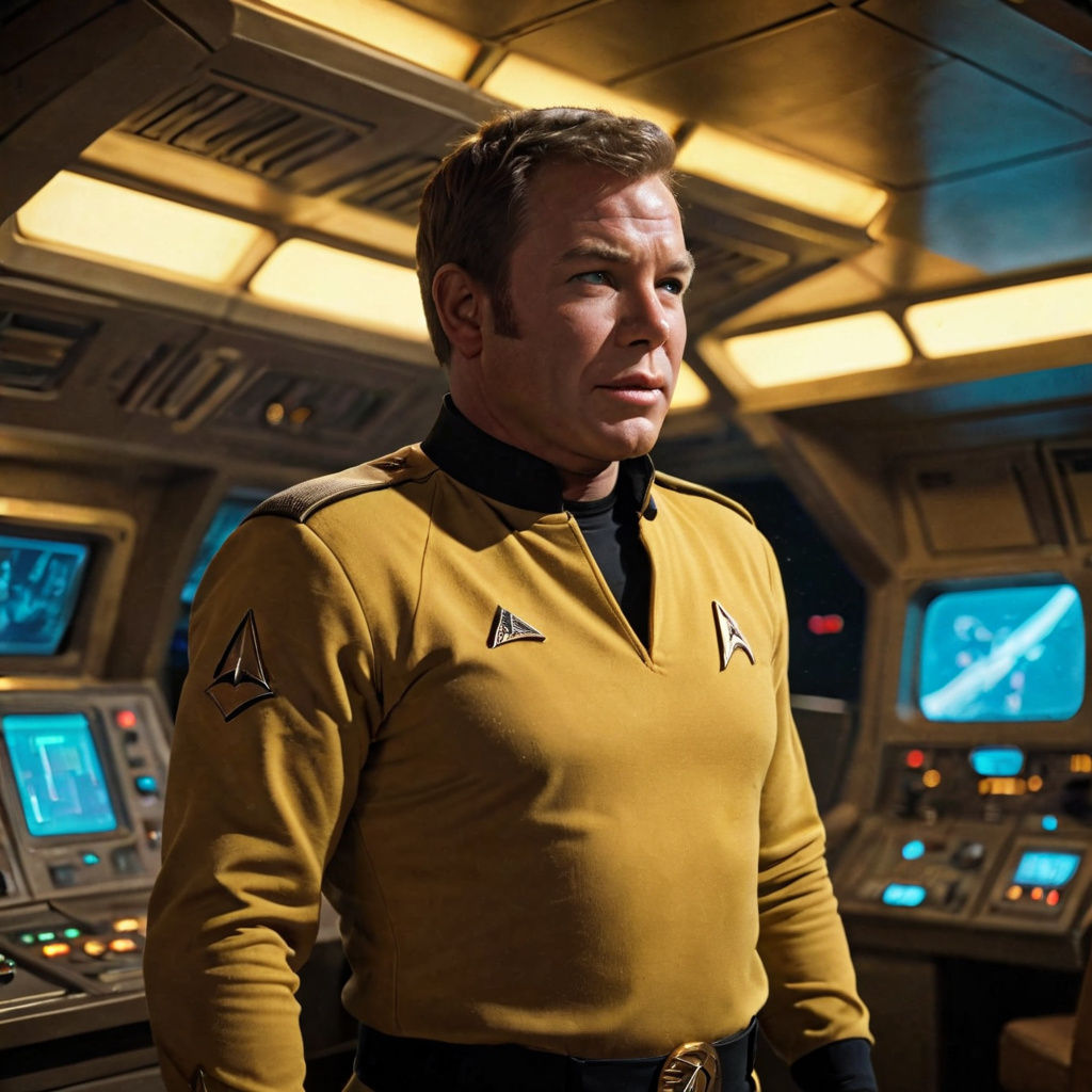Classic Starfleet Captain in Golden Uniform