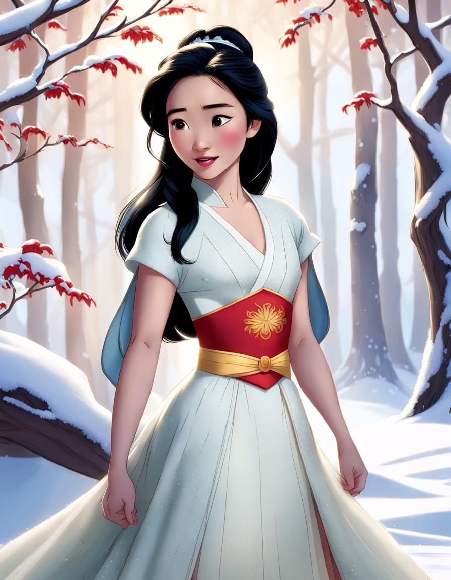 Mulan in Snow White's Dress