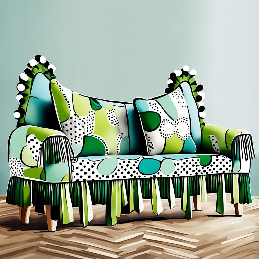 Creative Couch Cover Design with Pistachio Accents