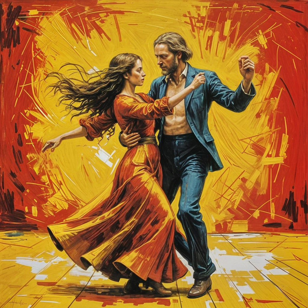 Dramatic Dance in Vibrant Impressionist Colors