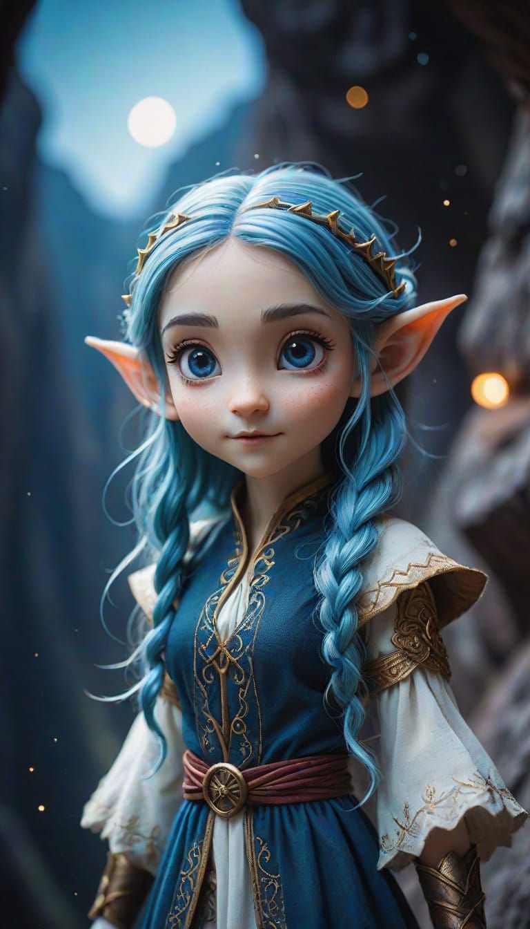 Miniature Elf Emerging from a Cosmic Portal