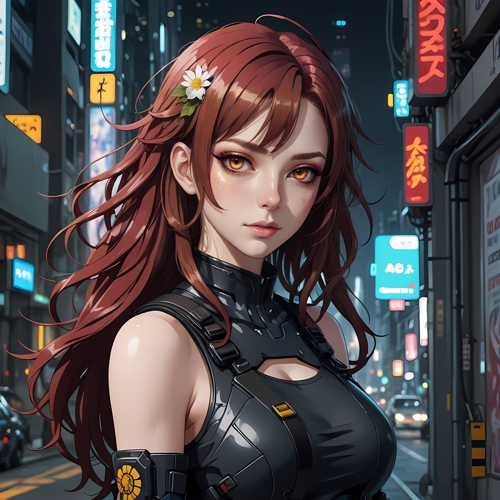 Cyberpunk Scientist in Kawaii Style