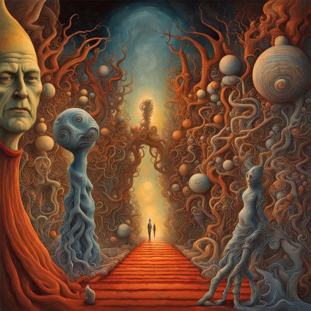 Surreal Dreamscape in Watercolor Style