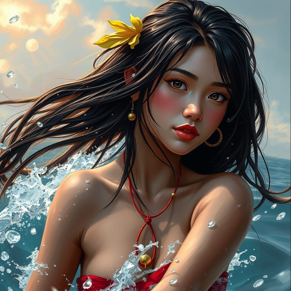 Ethereal Teen Goddess in Tropical Storm