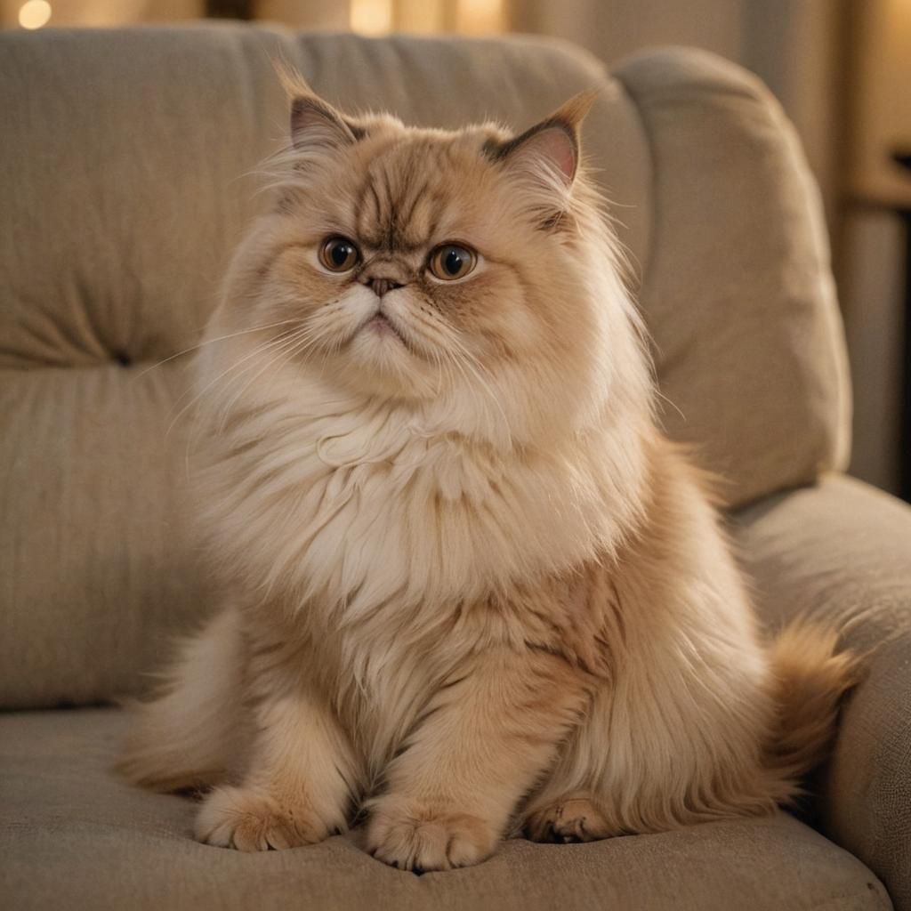 Himalayan Persian Cat in Cozy Living Room