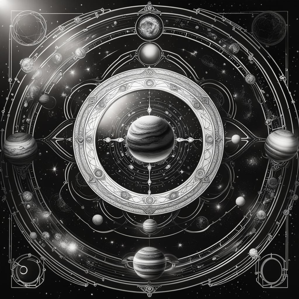 Astrology Planets Third Eye Chakra in Detailed Art