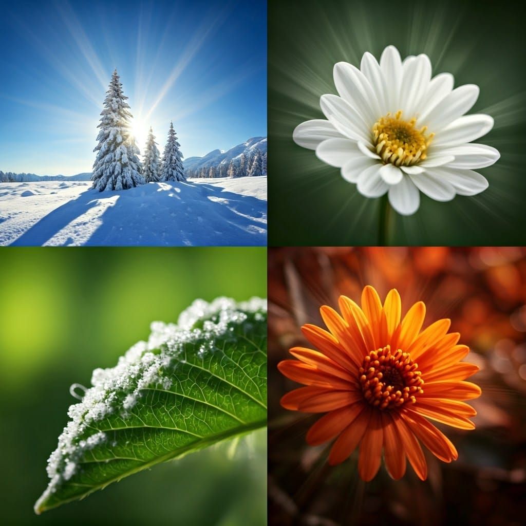 Surreal Four Seasons Double Exposure Macro