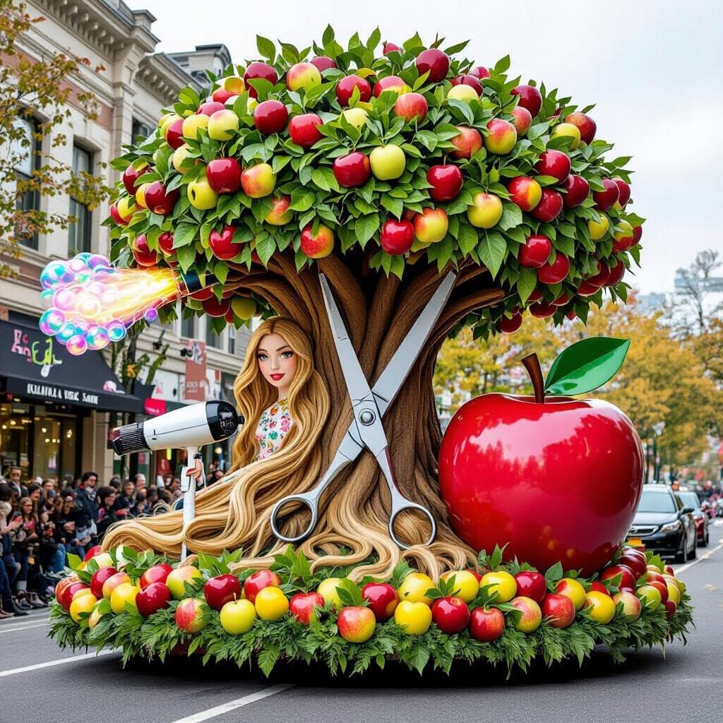Whimsical Hair Salon Float in Murakami Style