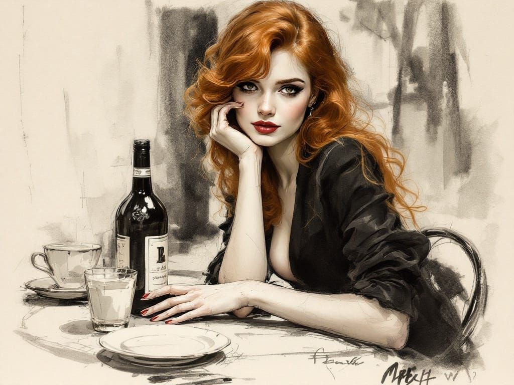 Fleeting Moment in a Parisian Café