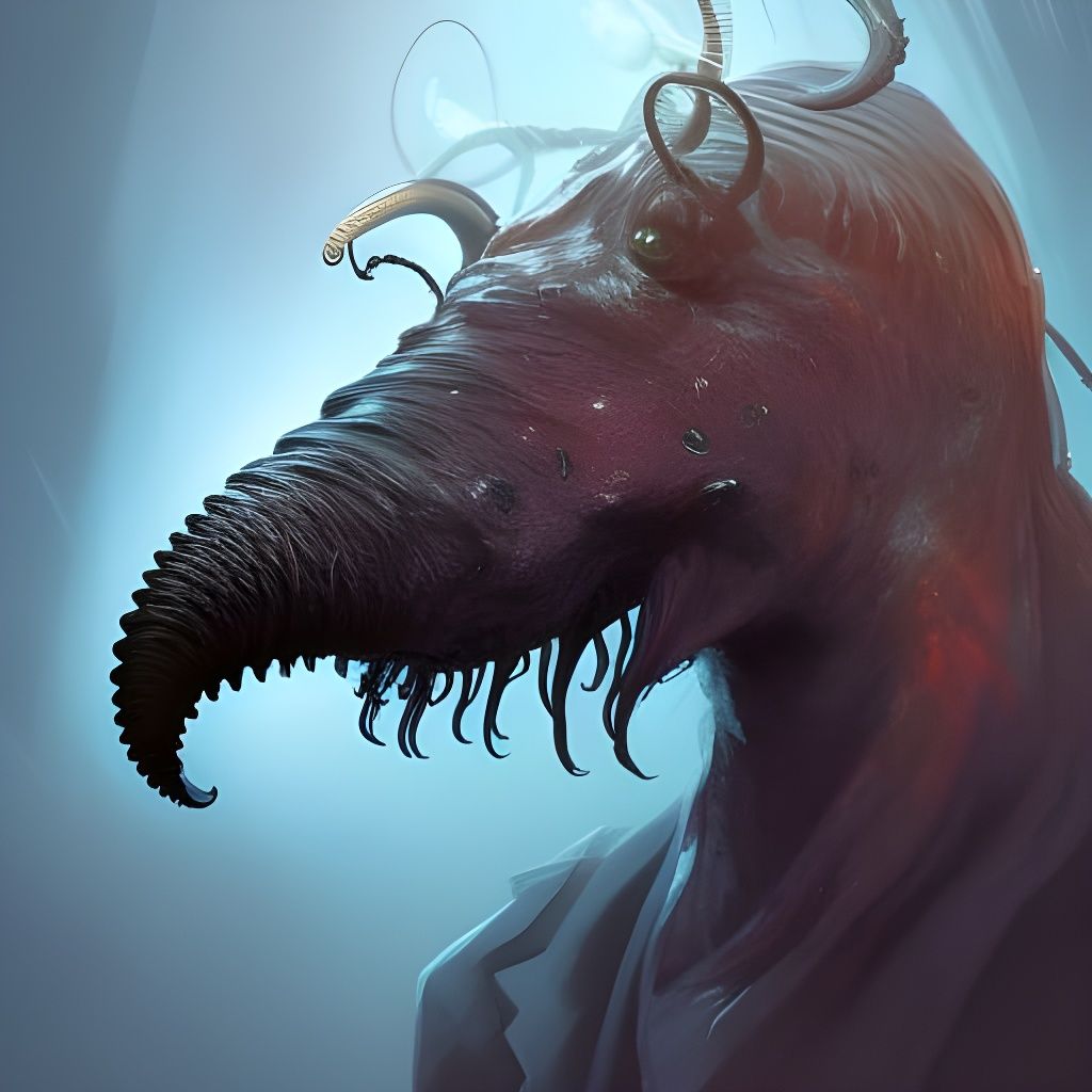 Demonic Eldritch Horror Anteater Portrait in Unreal Engine 5