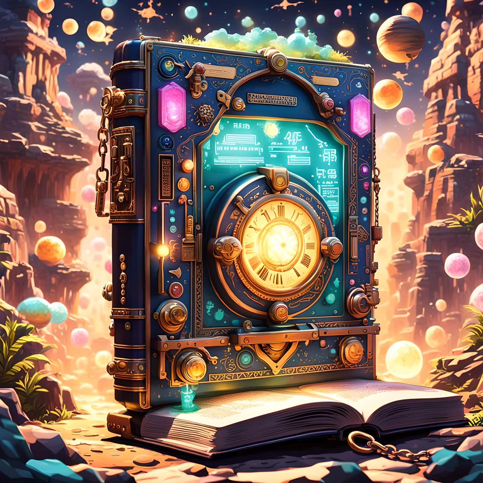 Surreal Vaporwave Fortress with Ghostly Apparitions on VHS