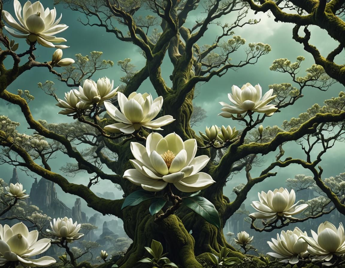 Giant Green Magnolia in a Parallel Universe