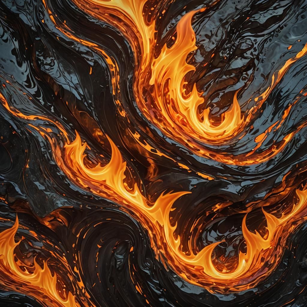 Vibrant Abstract Elemental Masterpiece with Swirling Flames ...