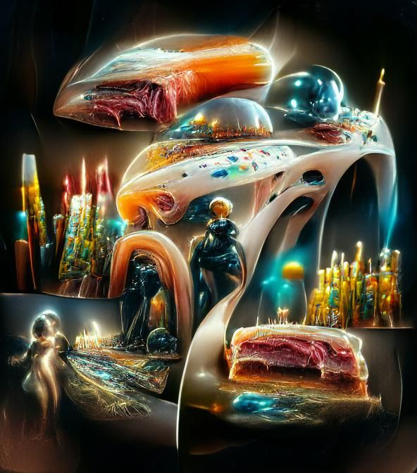 Extraterrestrial Birthday Cake with Molecular Gastronomy