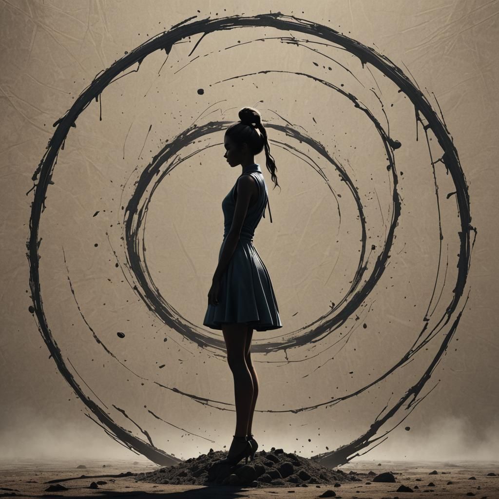 Twine Silhouette in Powder Ash Circle