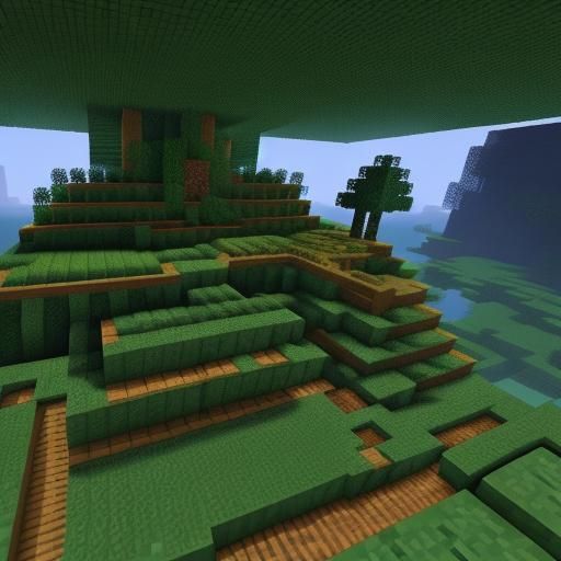 Minecraft-Style Green Jungle Landscape
