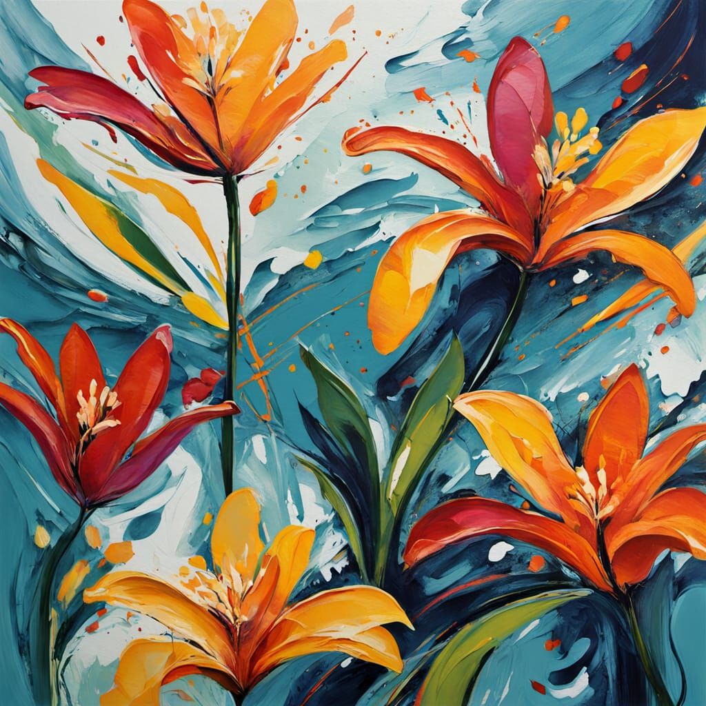 Vibrant Abstract Collage of Keukenhof Gardens in Bloom