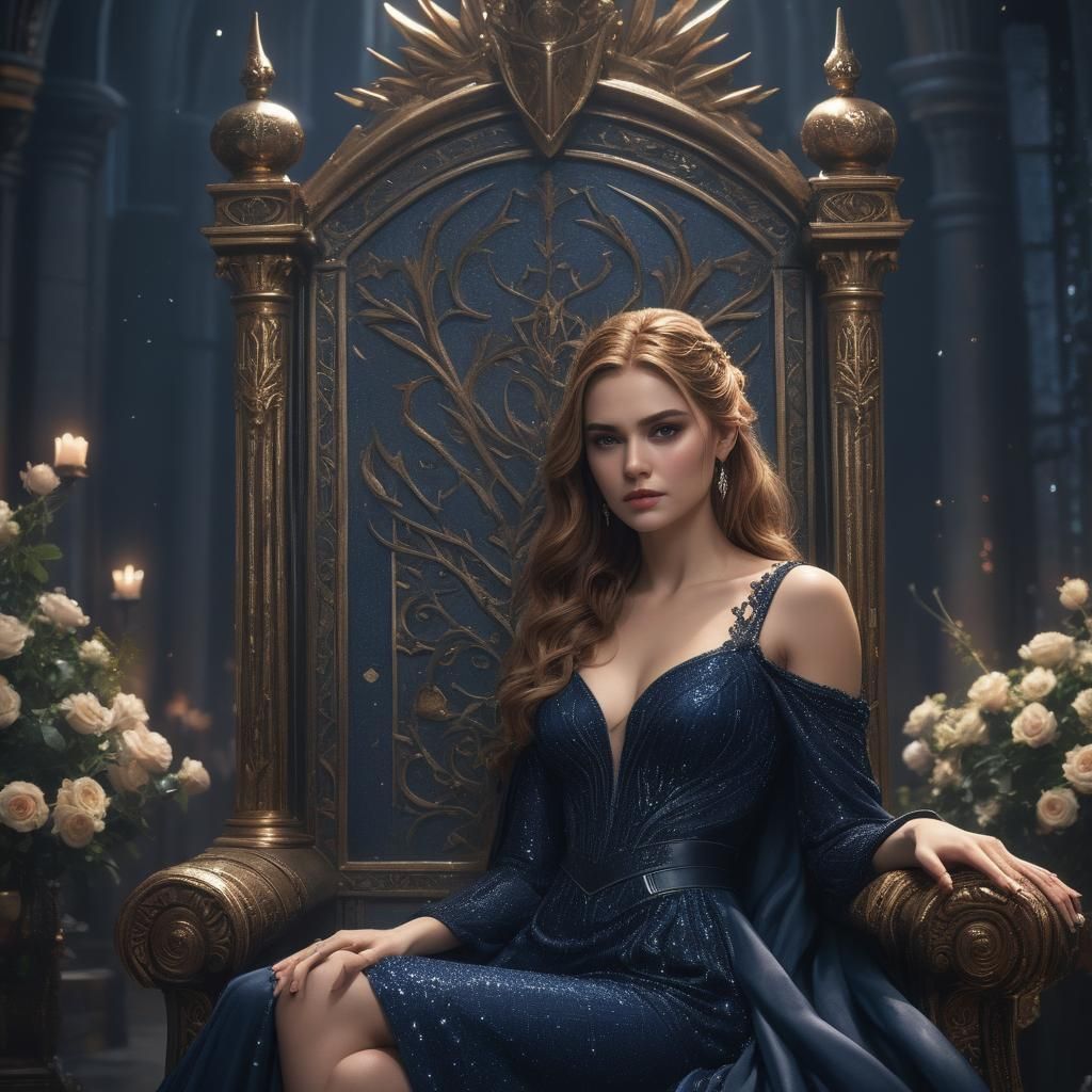 Feyre on Night Court Throne: Fantasy Concept Art