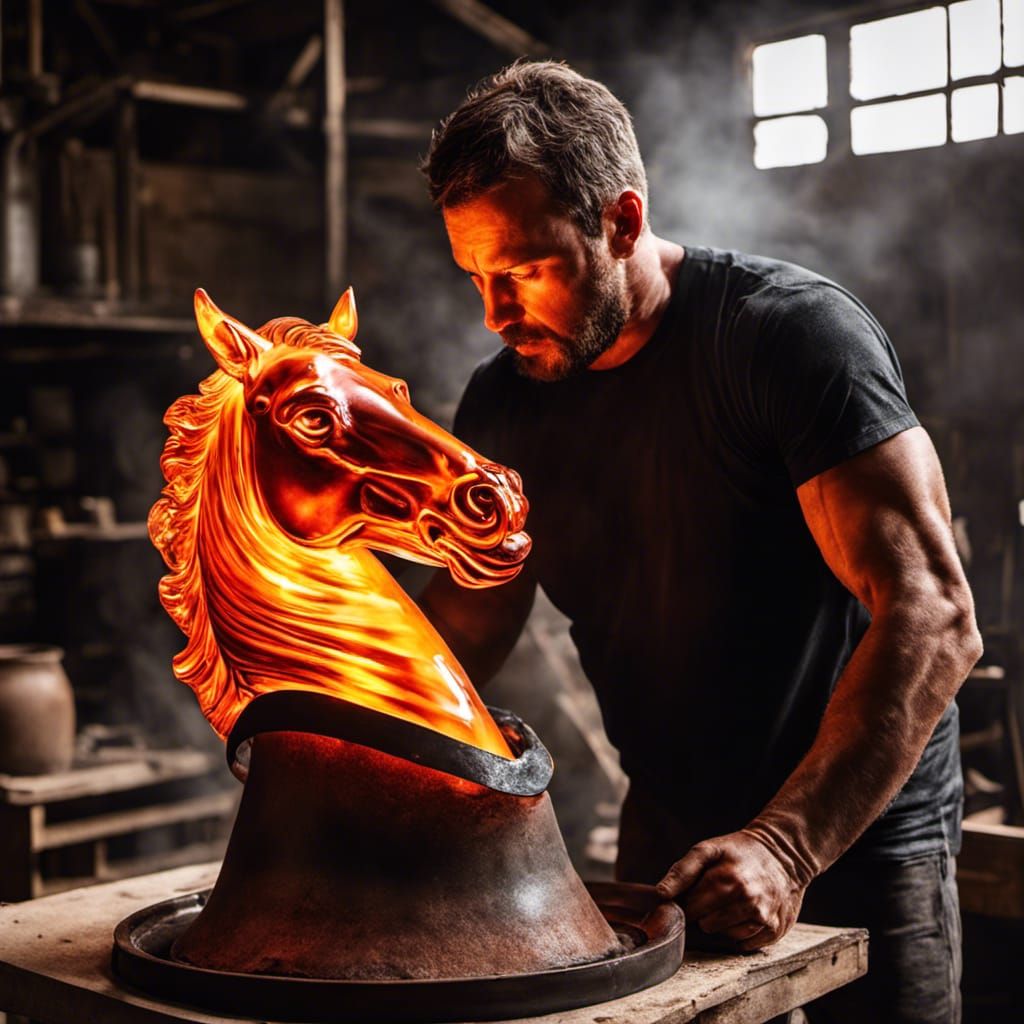Hyperrealistic Glassblower Creates Blown Glass Horse