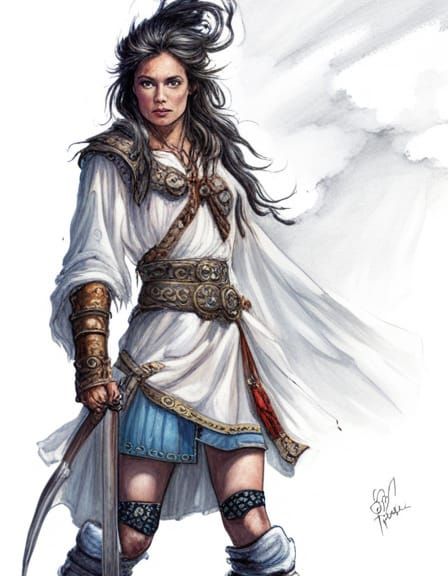 Dwarf Dark Cleric in Clyde Caldwell Style