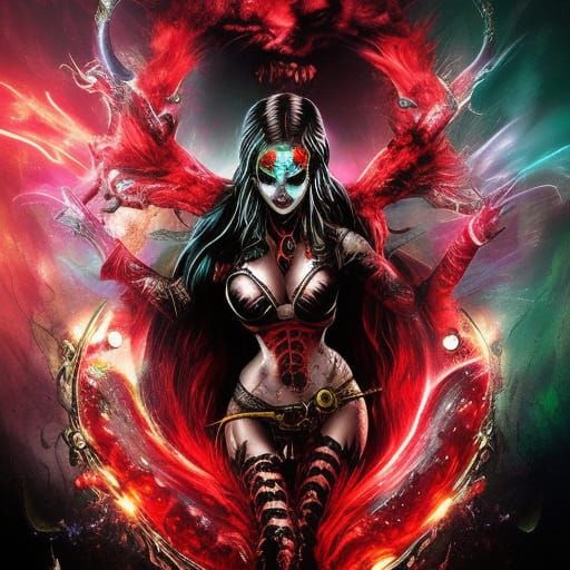 Undead Fire Leopard Ghost in Dark Fantasy Style