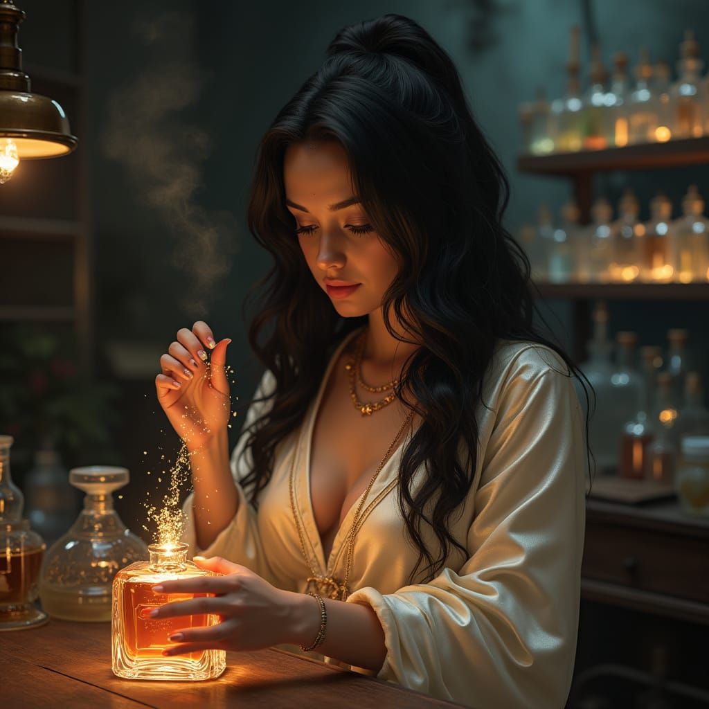 Curvy Woman Creates Perfume in Fantasy Lab
