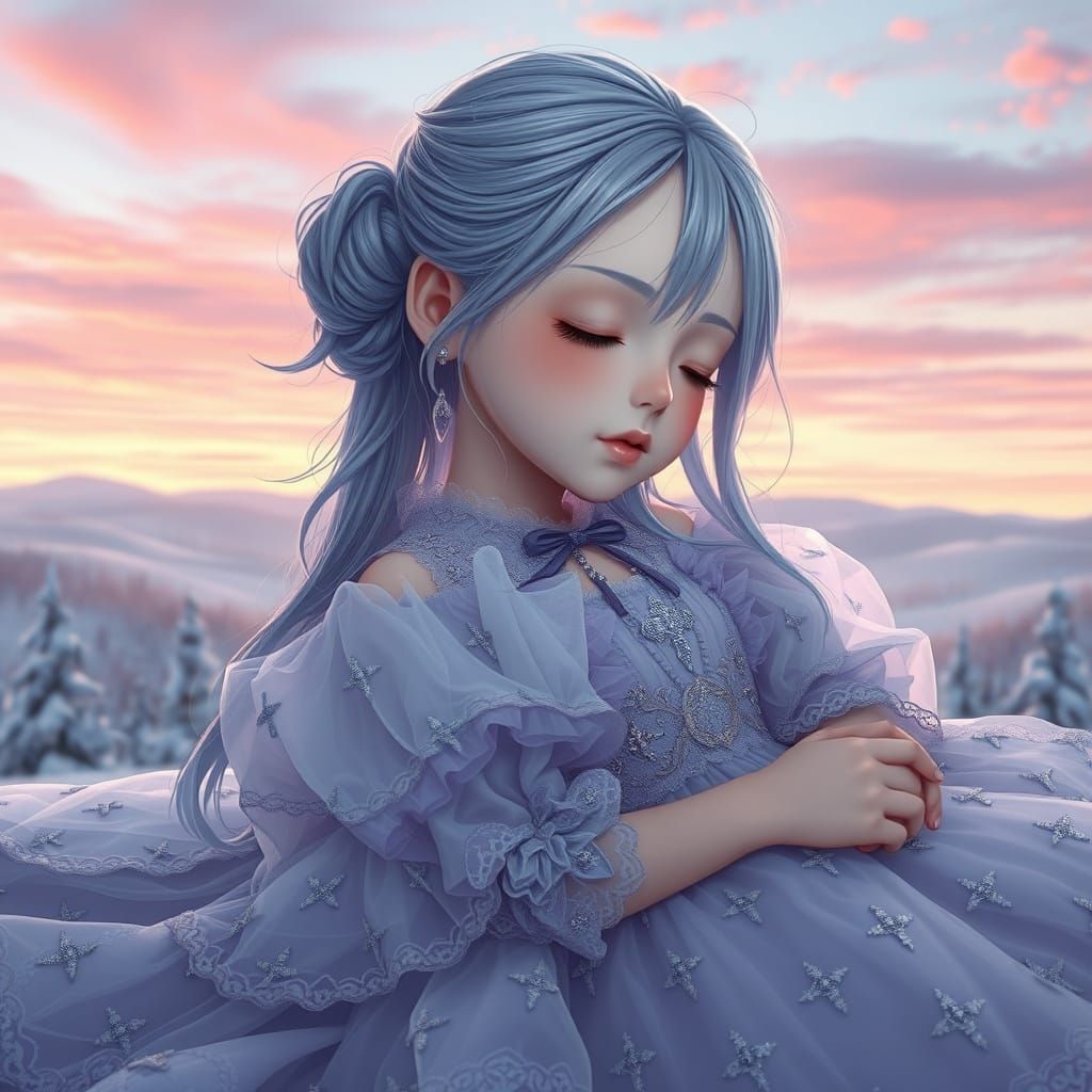 Gothic Princess in a Winter Wonderland