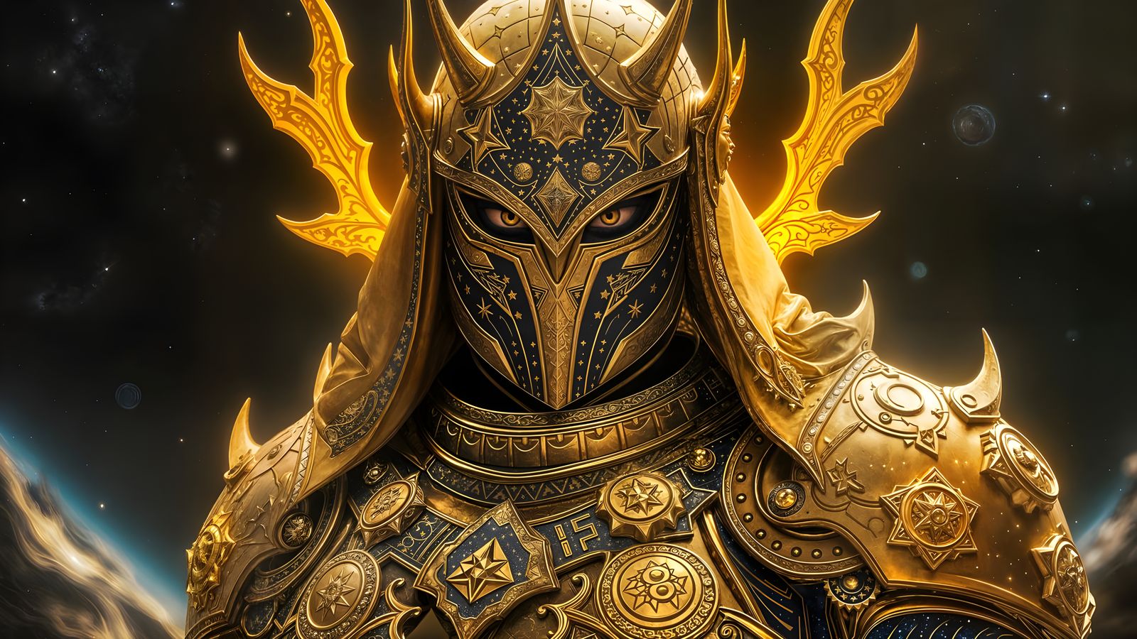 Golden Cosmic Being Exudes Otherworldly Power