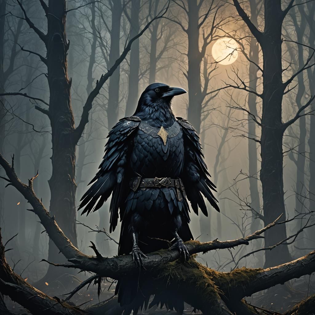 Heroic Crow Killer in Mystical Forest