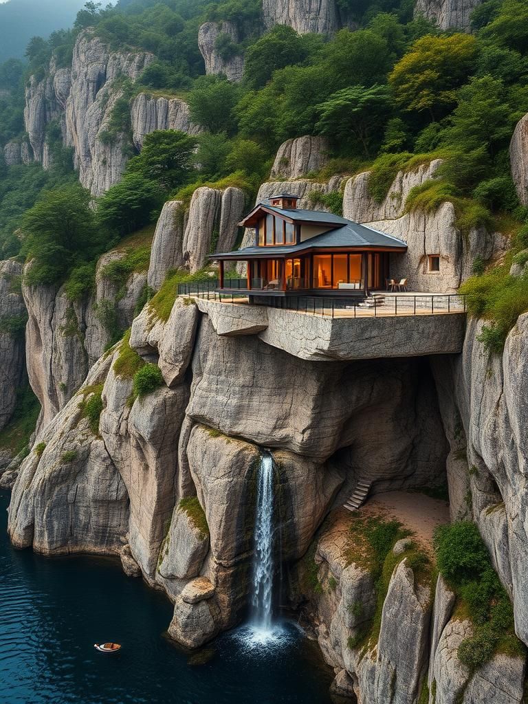 Cliffside House with Impossible Cantilever Design