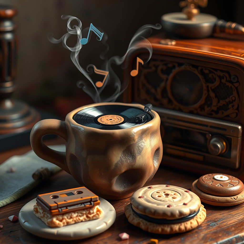 Whimsical Clay Mug Melody in Earth Tones