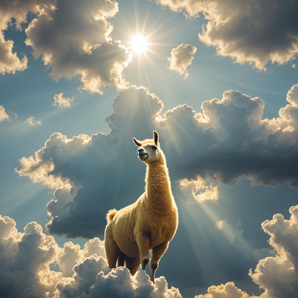 Heavenly Llama in Divine Sunshine