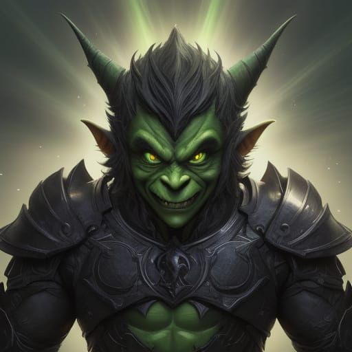 Mischievous Goblin Dragon Angel with Spectral Wings