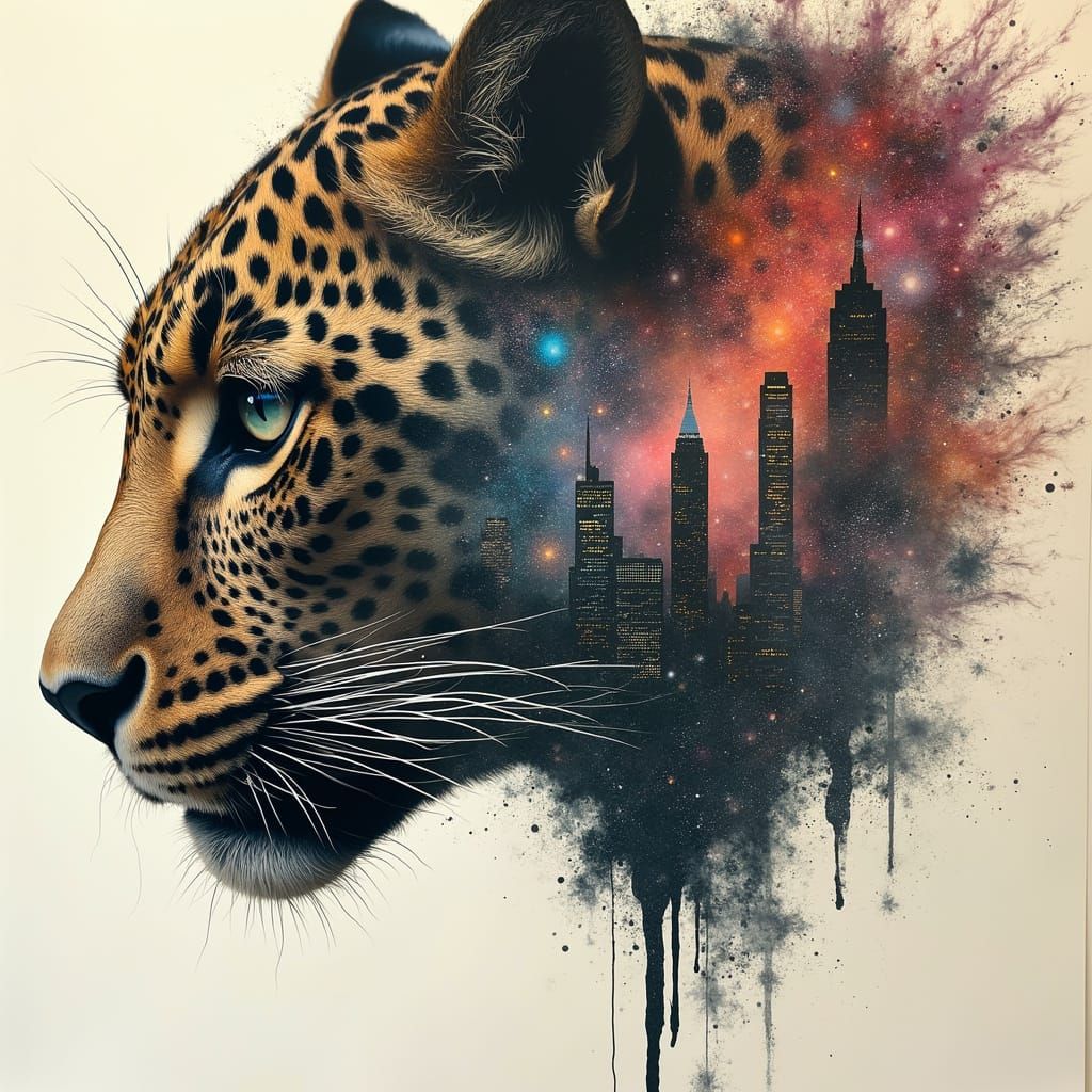 Galaxy Merges with Wall Street in Double Exposure