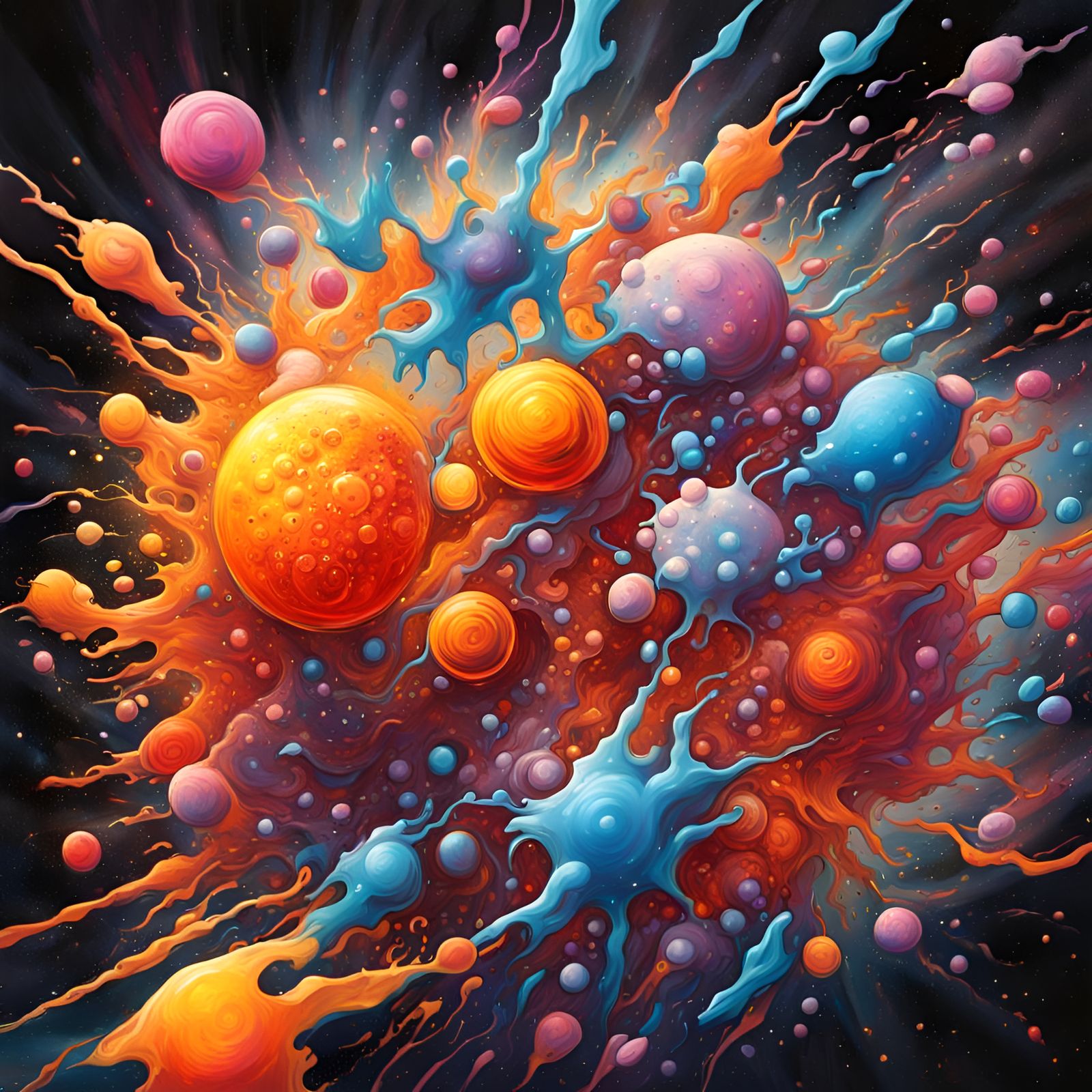 Big Bang Explosion in Graffiti Art Style