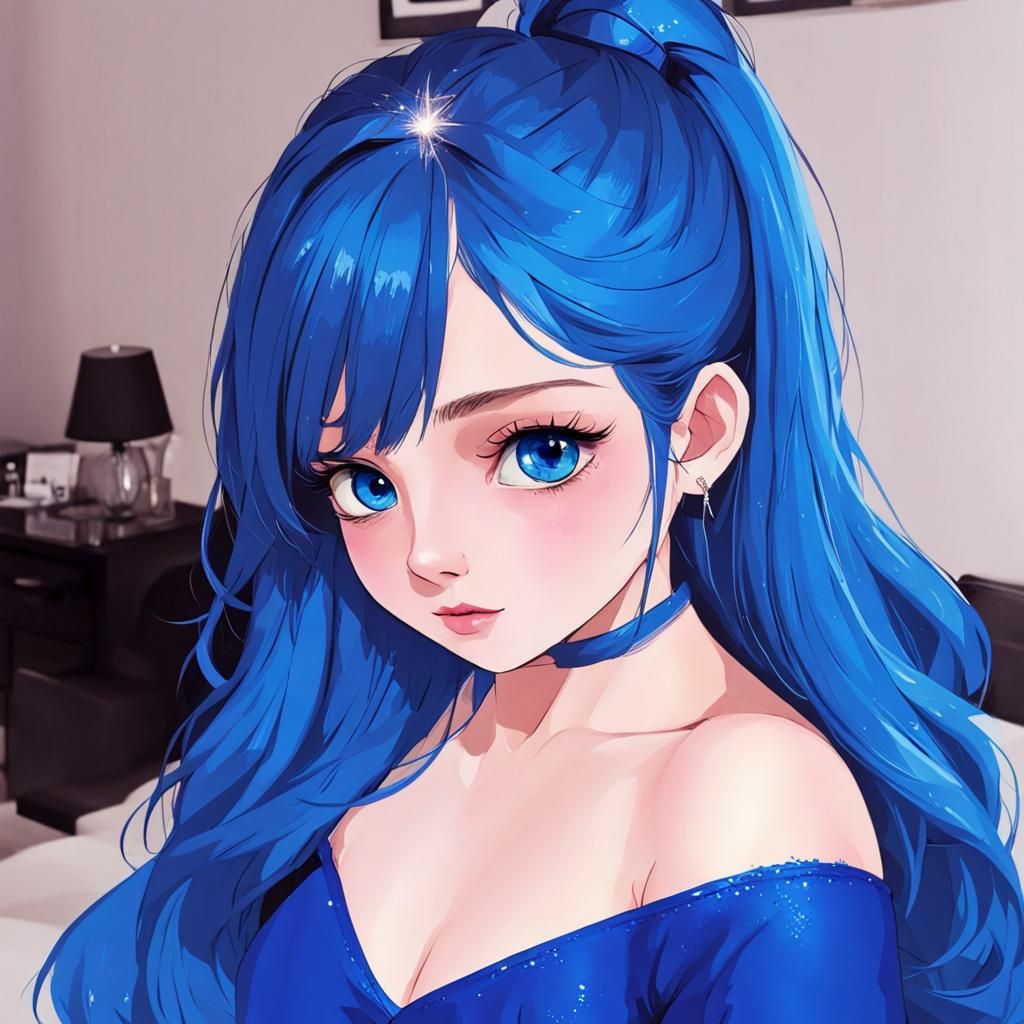 I'm Blue Text with Blue Hearts