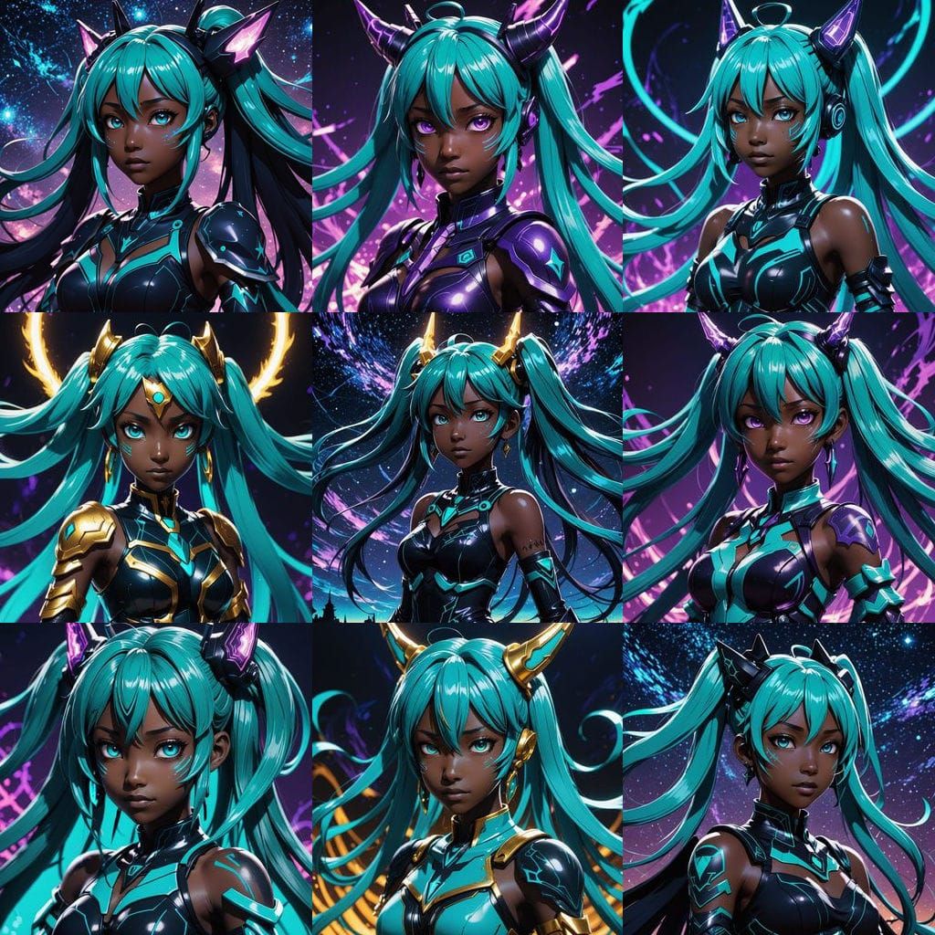African American Demonic Void Star Hatsune Miku in Epic Anim...