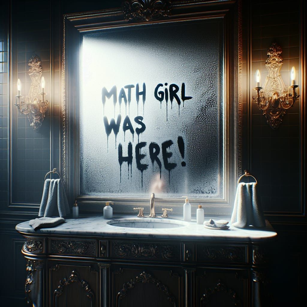 Ornate Bathroom Mirror Graffiti in Photorealistic Style