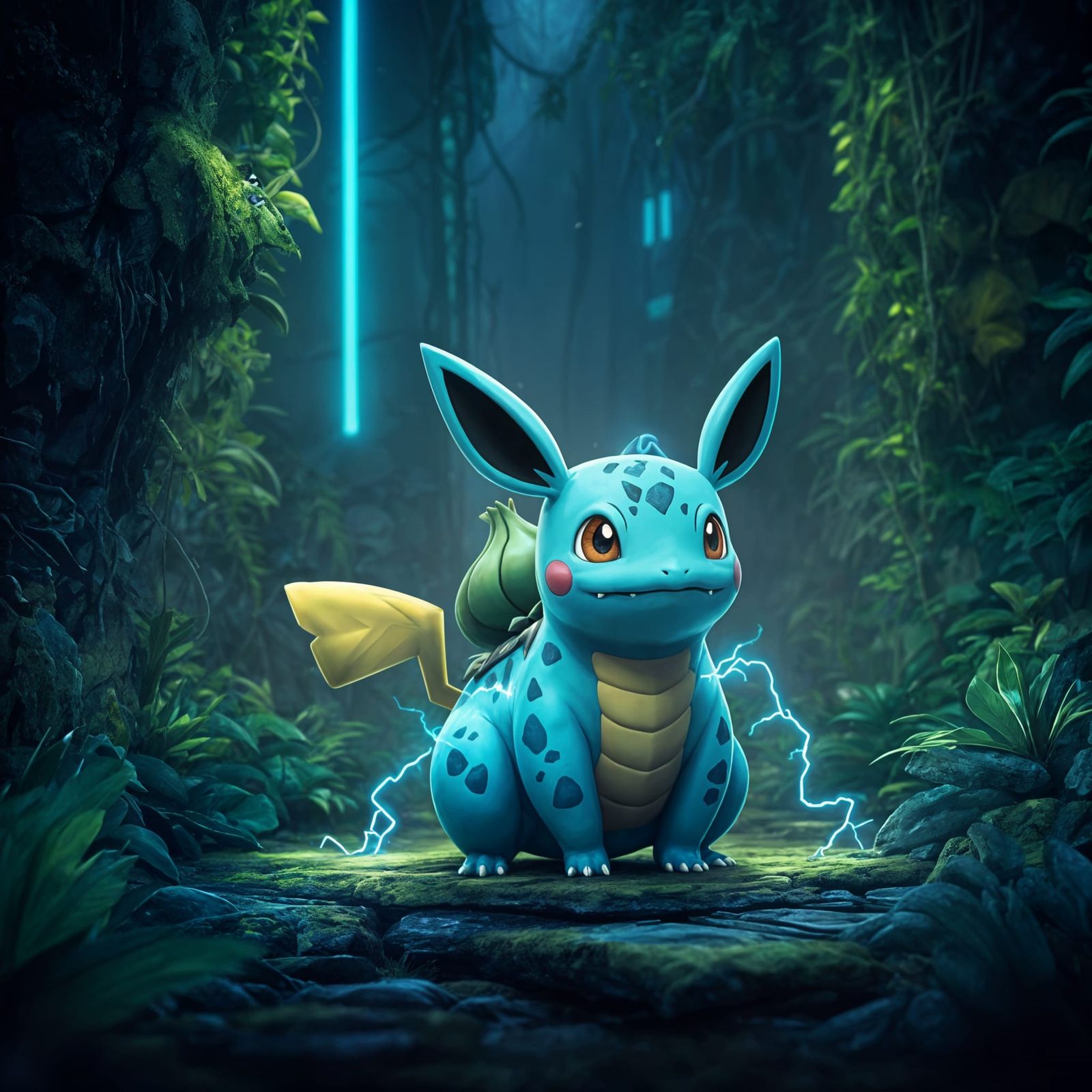 Pikachu Bulbasaur Hybrid Pokemon Fusion