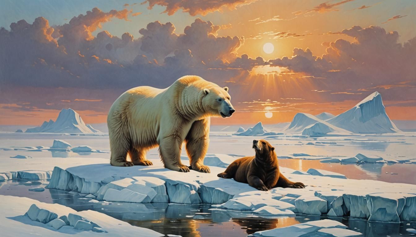 Northern Wildlife Encounter in Vibrant Sunrise Light