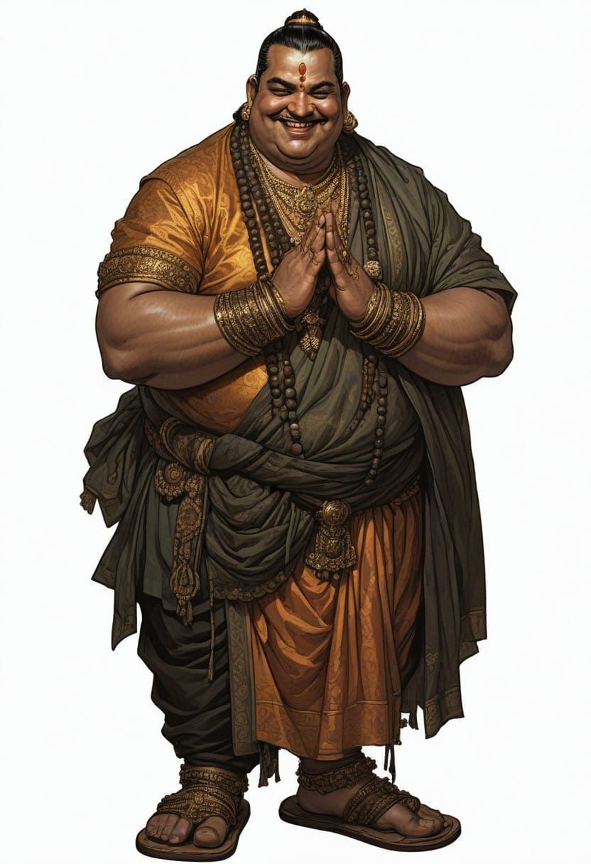 Elegant 18th Century Hindu Maharaja in Heroic Fantasy Attire