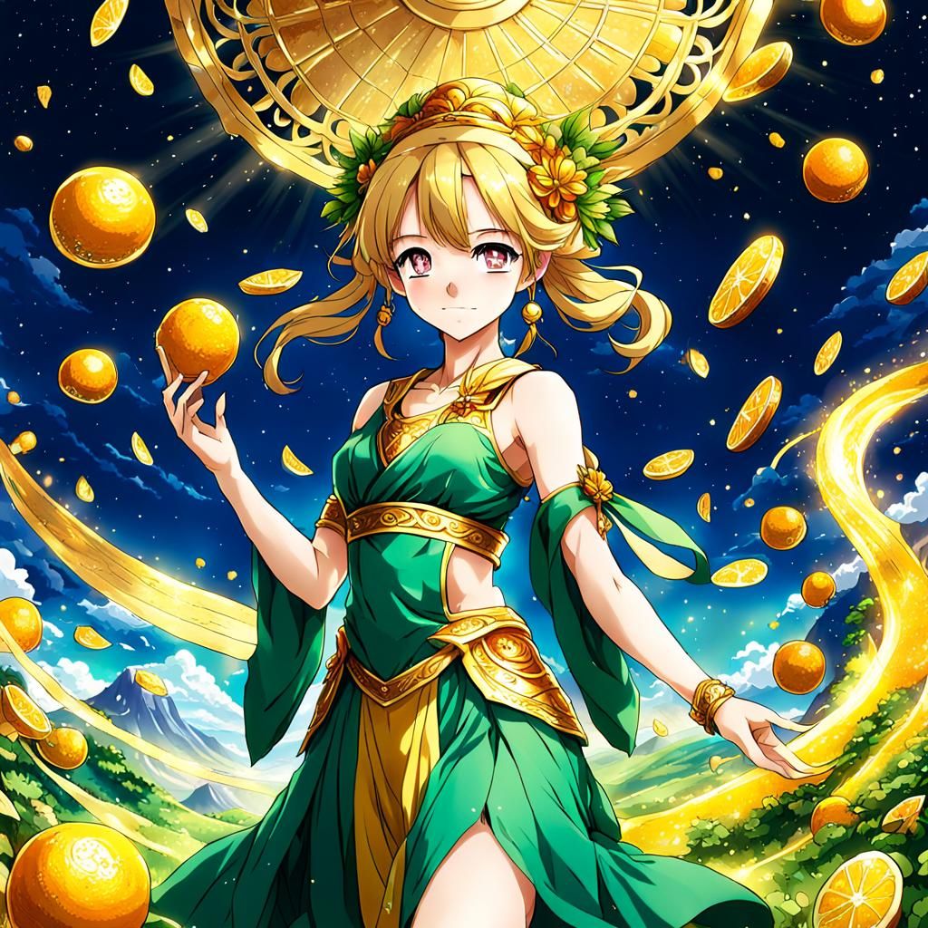 Emma the Goddess of Abundance in Anime Style
