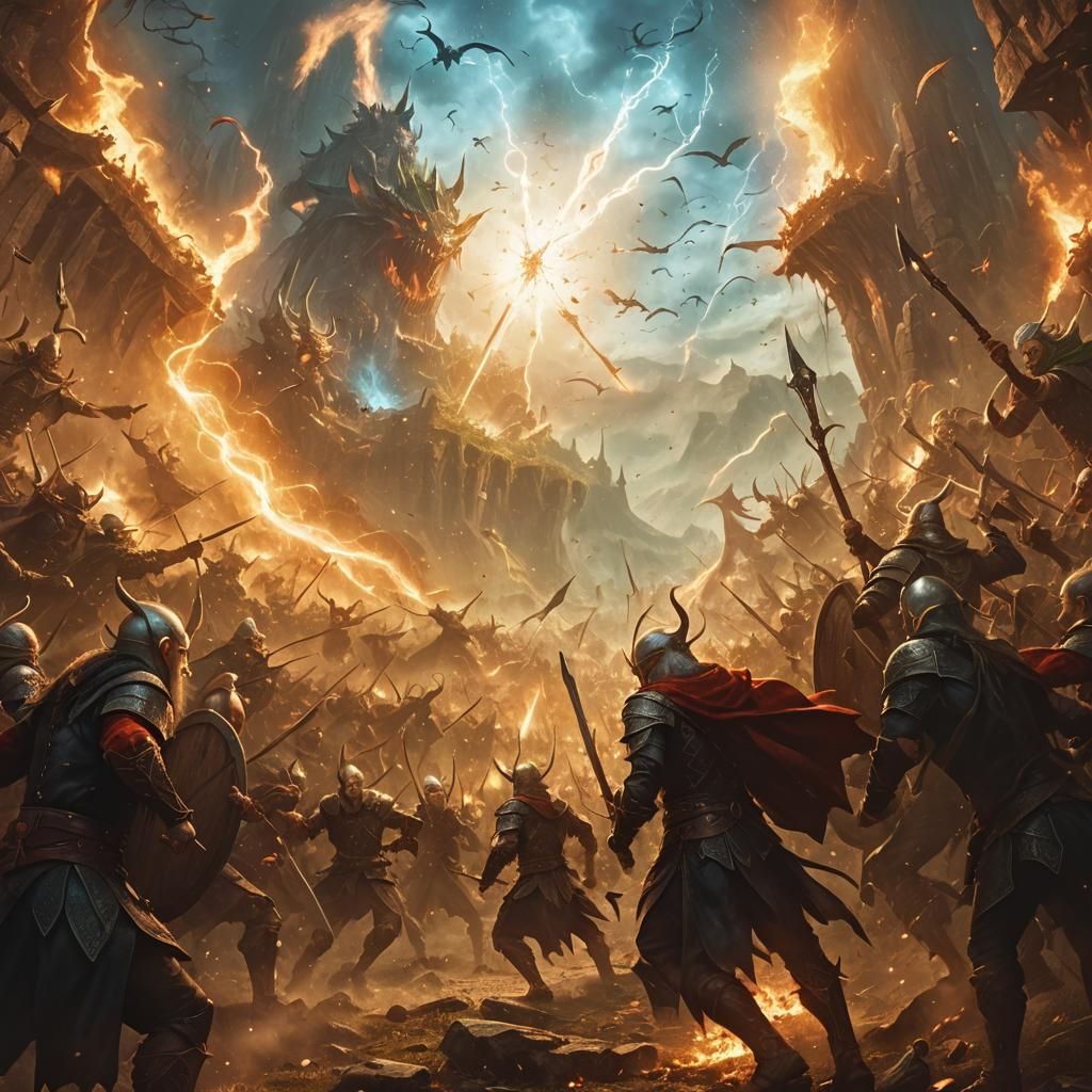 Epic Elves Clash in Dark Fantasy Battle