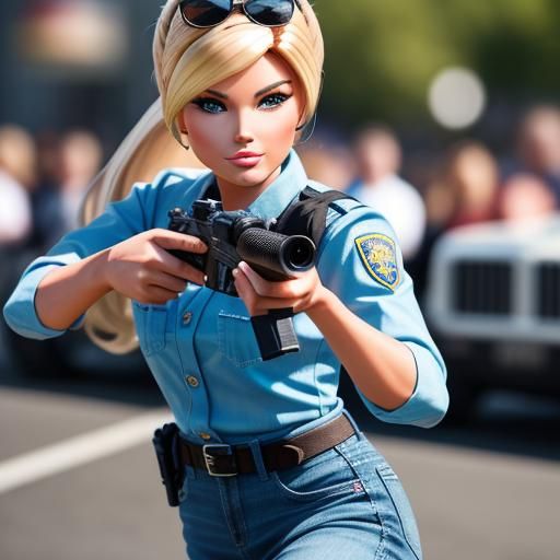 Barbie Takes Down Shooter in Professional Photo
