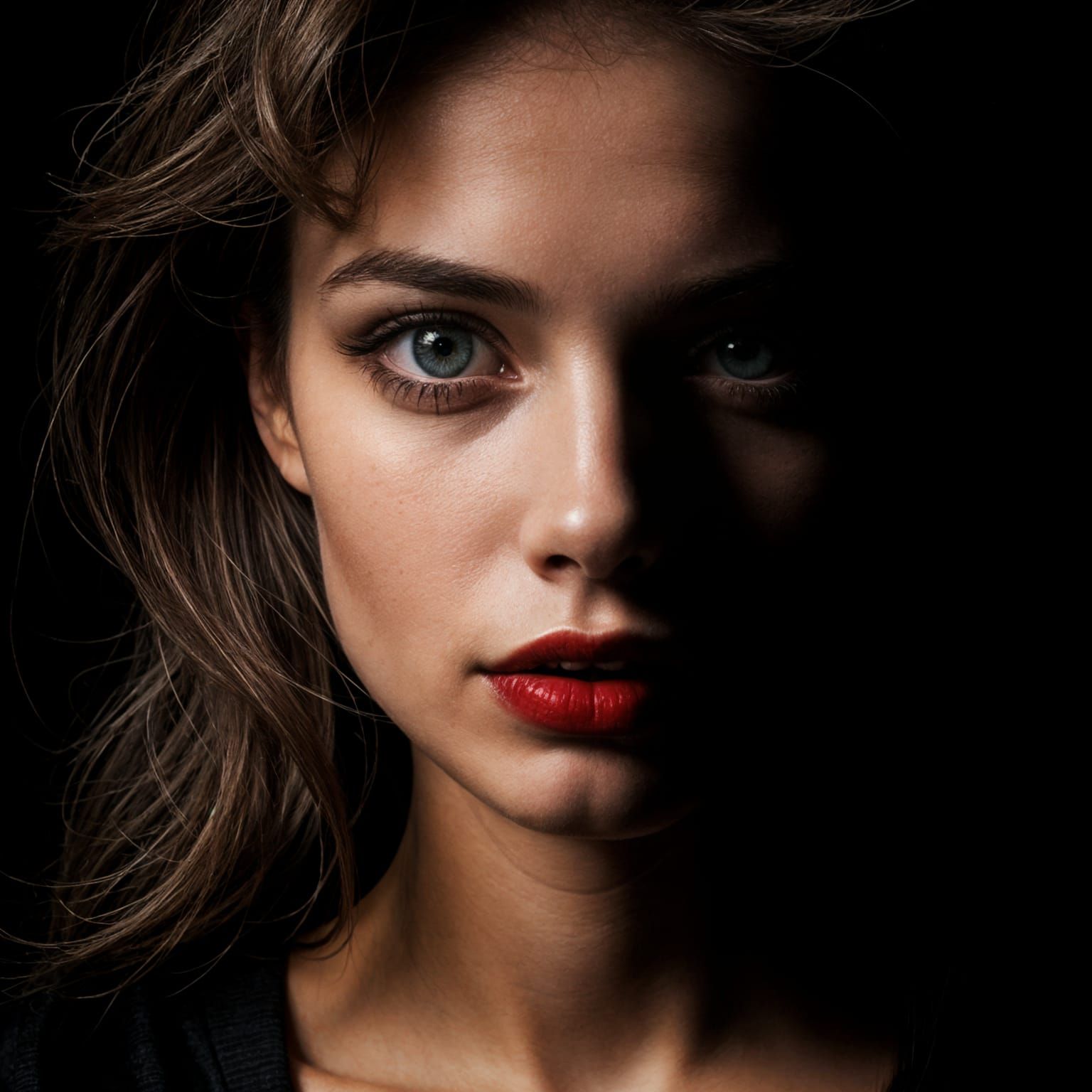 Intense Hard Light Portrait of a Woman