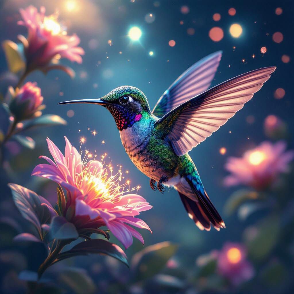 Starlight Hummingbird in Alien Jungle