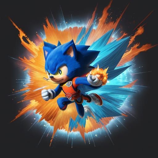 Fiery Hedgehog Pokémon Concept Art in Sonic Adventure Style