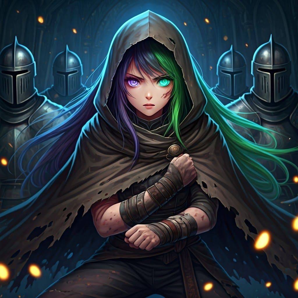 Mysterious Warrior in Cyberpunk Armor Unveiled