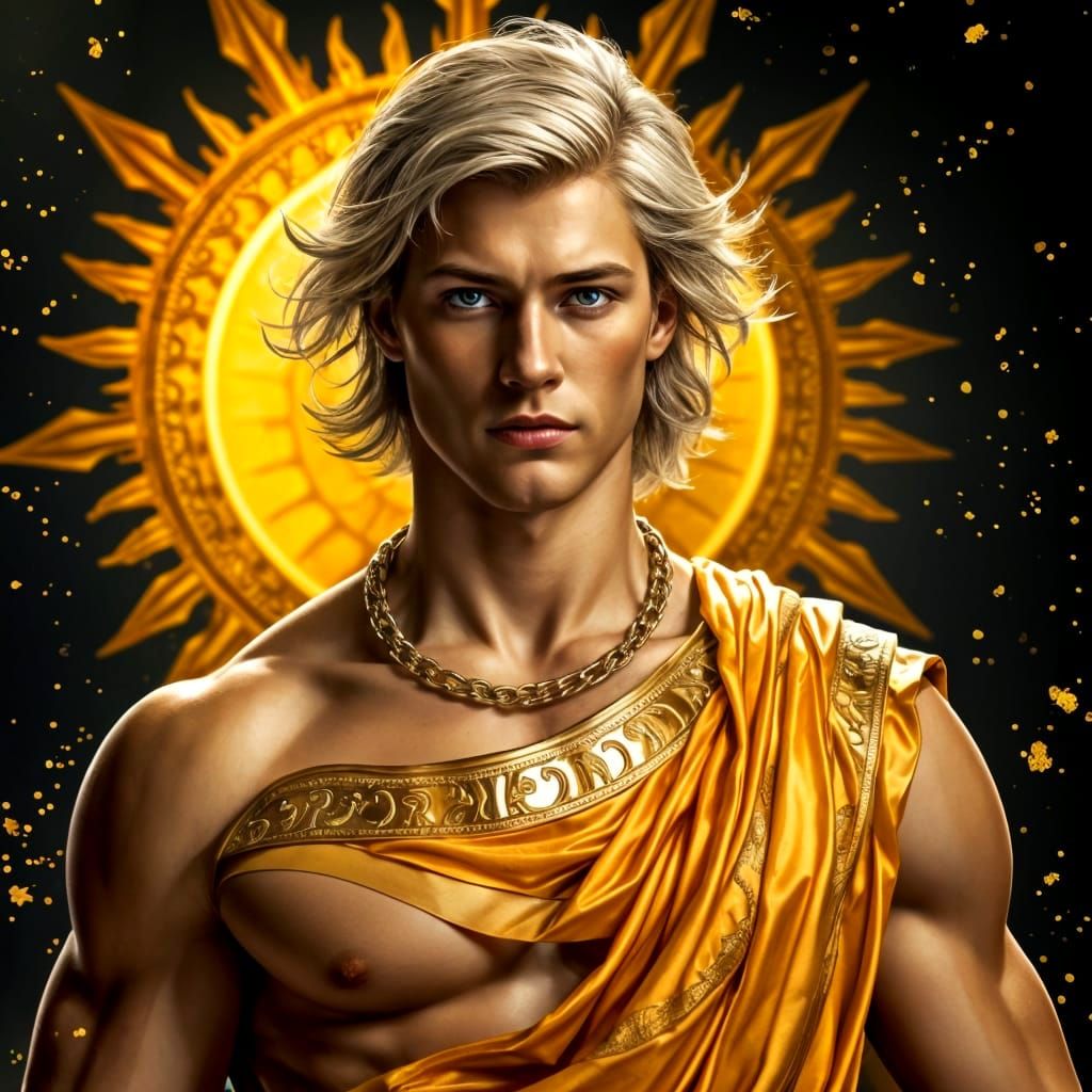 Radiant Apollo in Golden Light: A Digital Matte Painting
