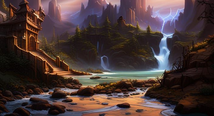 Fantastical Matte Painting with Intricate Details
